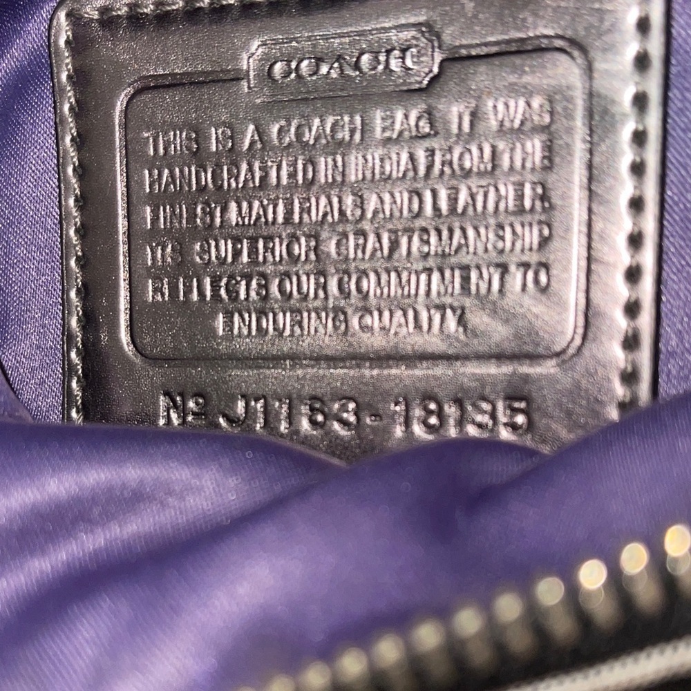 Coach Poppy Black and Gray with Purple Lining Coach Poppy Women's Bag - Picture 5 of 9